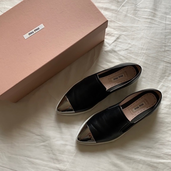 Miu Miu Shoes - Miu Miu Calzature Nappa Sport Nero